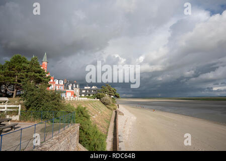 View across the beach at Le Crotoy after a storm had passed over. Stock Photo