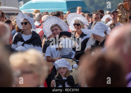 Crowds enjoying the procession during the Fete de la Mer in Le Crotoy Stock Photo