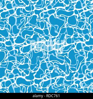 Blue water surface background texture. Ripples, sea surface. Turbulent, Vector Background Illustration Stock Vector