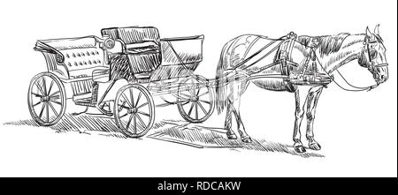 Horse Drawn Carriage Vector Illustration Stock Vector Image & Art - Alamy