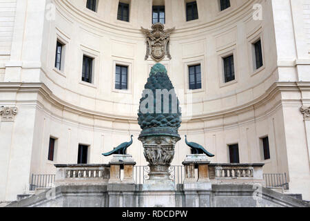 Pigna or Pine Cone, a Roman marble sculpture from the 1st century, Belvedere Courtyard, Vatican Museum, Italy Stock Photo