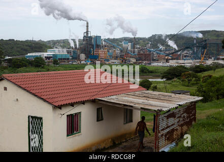 A general view of Sappi's Saicor Mill in Umkomaas where dissolving wood pulp is produced, 8 January 2019. © Rogan Ward 2019 Stock Photo