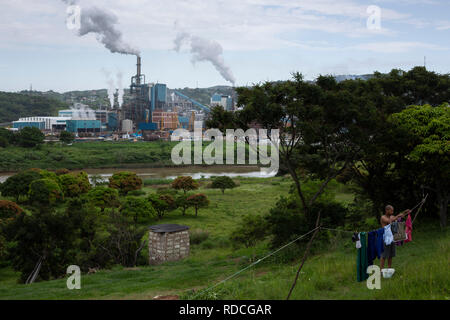 A general view of Sappi's Saicor Mill in Umkomaas where dissolving wood pulp is produced, 8 January 2019. © Rogan Ward 2019 Stock Photo