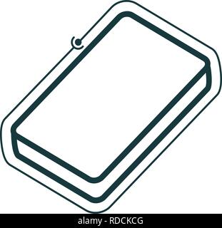 Case shell for protection linear simple isometric icon, vector illustration Stock Vector