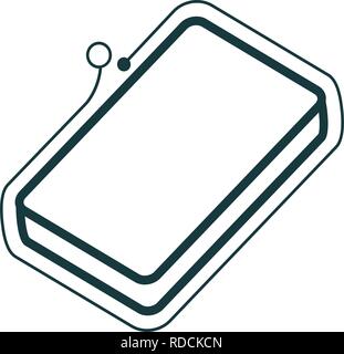 Case shell for protection linear simple isometric icon, vector illustration Stock Vector