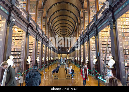 The Long Room in Trinity College Library, Dublin. The library is the ...