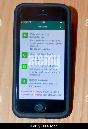 Lloyds bank application on smart phone Stock Photo