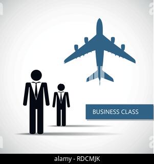 business class airplane businessman pictogram vector illustration EPS10 Stock Vector