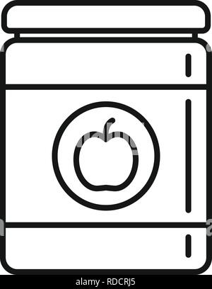 Apple toy jar icon. Outline apple toy jar vector icon for web design isolated on white background Stock Vector