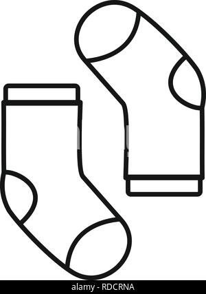 Cute socks baby line style icon Royalty Free Vector Image