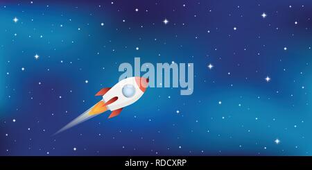 rocket ship in starry space vector illustration EPS10 Stock Vector