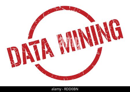 data mining red round stamp Stock Vector