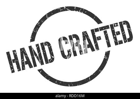 hand crafted black round stamp Stock Vector