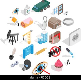 Creature icons set, isometric style Stock Vector
