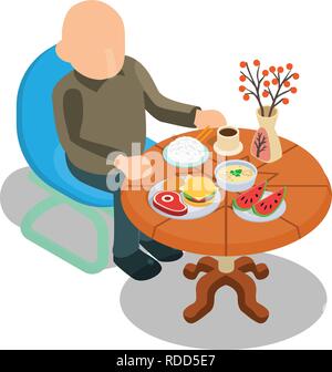 Dine concept banner, isometric style Stock Vector
