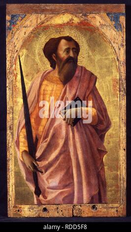 Saint Paul. From the Altarpiece for the Santa Maria del Carmine in Pisa. Museum: Museo di San Matteo, Pisa. Author: MASACCIO. Stock Photo