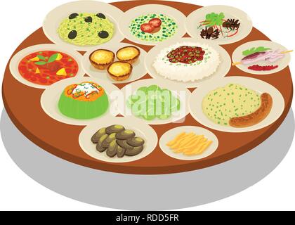 Smorgasbord concept banner, isometric style Stock Vector