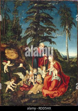 The Rest on the Flight into Egypt. Museum: Staatliche Museen, Berlin. Author: Cranach, Lucas, the Elder. Stock Photo