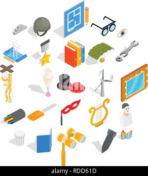 Making icons set, isometric style Stock Vector