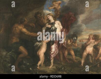 Thetis receiving Armour for Achilles from Hephaestus. Museum: Sanssouci, Potsdam. Author: Van Dyck, Anthony. Stock Photo