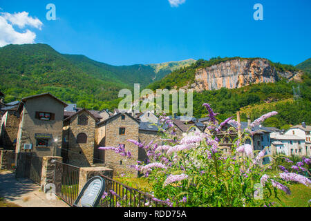 Overview. Torla, Huesca province, Aragon, Spain. Stock Photo