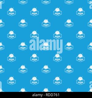 Nuclear explosion pattern vector seamless blue Stock Vector