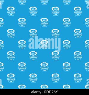 Fire explosion pattern vector seamless blue Stock Vector