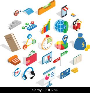 Group icons set, isometric style Stock Vector