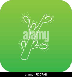 Spring flowering branch icon green vector Stock Vector