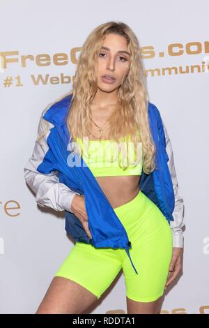 Adult film actress Abella Danger attends the XBIZ Awards at Hotel