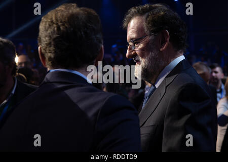 Madrid, Spain. 18th Jan 2019. Mariano Rajoy speaking. The PP celebrates its national convention to establish the main lines of its electoral program for the three elections scheduled for May 26 and are key to gauge the leadership of the popular president, Pablo Casado. Credit: Jesús Hellin/Alamy Live News Stock Photo