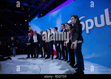 Madrid, Spain. 18th Jan 2019. The main committee of the party. The PP celebrates its national convention to establish the main lines of its electoral program for the three elections scheduled for May 26 and are key to gauge the leadership of the popular president, Pablo Casado. Credit: Jesús Hellin/Alamy Live News Stock Photo