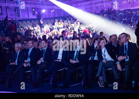 January 18, 2019 - Madrid, Spain - The main party leaders attending the event. The PP celebrates its national convention to establish the main lines of its electoral program for the three elections scheduled for May 26 and are key to gauge the leadership of the popular president, Pablo Casado. (Credit Image: © Jesus Hellin/ZUMA Wire) Stock Photo