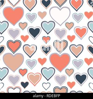 Fun hearts seamless pattern Stock Vector