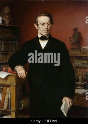 Portrait of Johann Gustav Droysen (1808-1884). Museum: Staatliche Museen, Berlin. Author: Bendemann, Eduard. Stock Photo