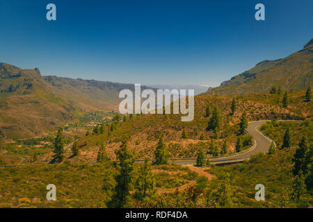 Road through the mountains in the north of Gran Canaria Stock Photo