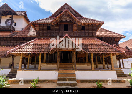 Padmanabhapuram Palace, traditional Keralan architecture, Tamil Nadu, India Stock Photo