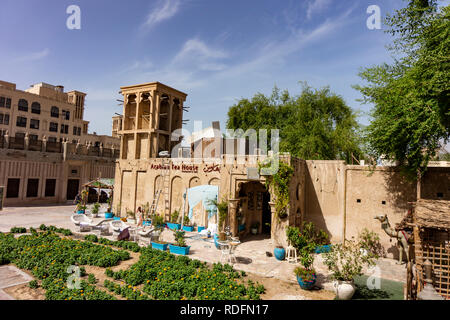 Traditional tea house in old Dubai in an arabic architecture building daytime Stock Photo