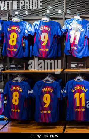 Barcelona Spain January 2018 Official Store Barcelona Clothing