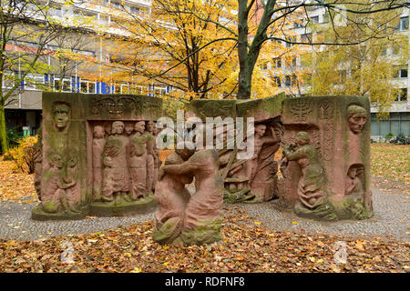 Berlin, Germany - November 11, 2018. Monument forming a part of Block of Women (Block der Frauen) memorial by Inge Hunzinger in Berlin. Stock Photo