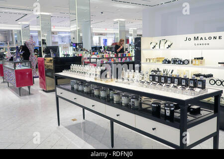 Cosmetics Department at Saks Fifth Avenue Flagship Store in New York City, USA Stock Photo