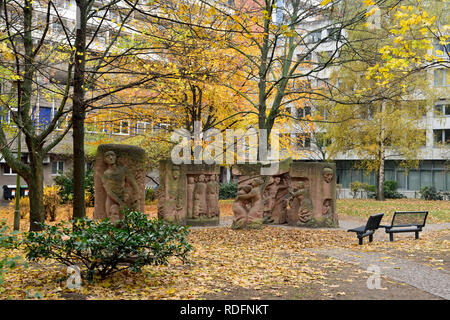 Berlin, Germany - November 11, 2018. Monument forming a part of Block of Women (Block der Frauen) memorial by Inge Hunzinger in Berlin. Stock Photo