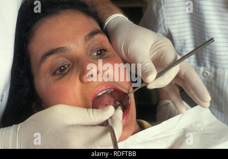 woman having dental checkup Stock Photo