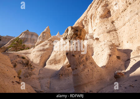 Beautiful American Landscape during a sunny day. Taken in Kasha-Katuwe Tent Rocks National Monument, New Mexico, United States. Stock Photo