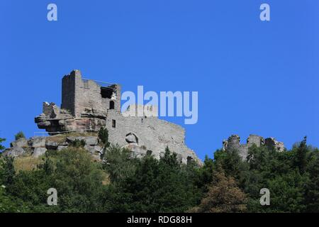 Ruins of the Hohenstaufen Fortress in Flossenbuerg, district of Neustadt an der Waldnaab, Upper Palatinate, Bavaria Stock Photo