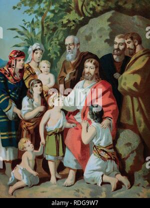 Suffer the little children to come unto me - Jesus Christ blessing the ...