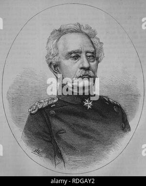 General Karl Friedrich von Steinmetz, commander in chief of the 1st Division of the Prussian army, historic illustration, Stock Photo