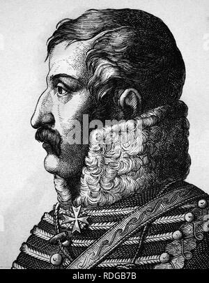 Ferdinand von Schill, 1776 - 1809, Prussian officer, portrait, historical illustration, 1880 Stock Photo