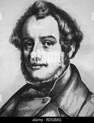 Ludwig Michael von Schwanthaler, 1802 - 1848, sculptor, portrait, historical illustration, 1880 Stock Photo