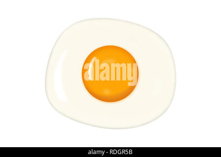Fried egg isolated on white background. Stock Photo